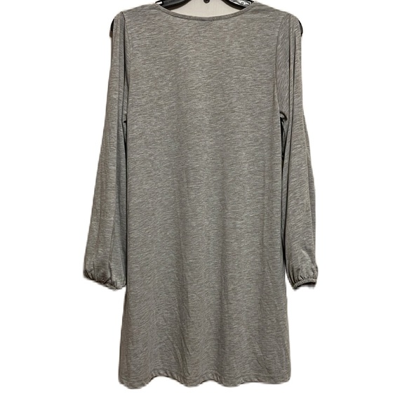 LASCANA Shirt Dress, Light Heather Gray, Size Small - Picture 2 of 6